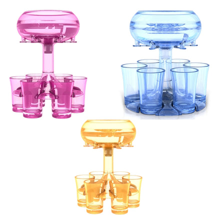 6 Shot Glass Dispenser And Holder Automatic Diversion Pourer(Sky Blue)-garmade.com