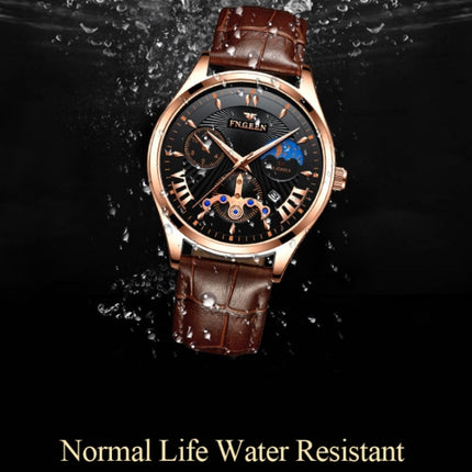 FNGEEN 5606 Men Luminous Casual Quartz Watch(Between Rose Gold Rose Shell White Surface)-garmade.com