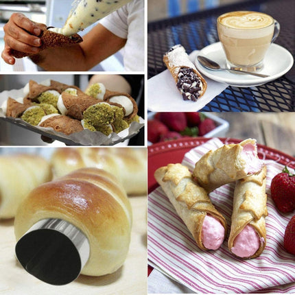 20 PCS Oblique Double-Head Stainless Steel Large Spiral Tube Non-Stick Croissant Mold Croissant Tool-garmade.com