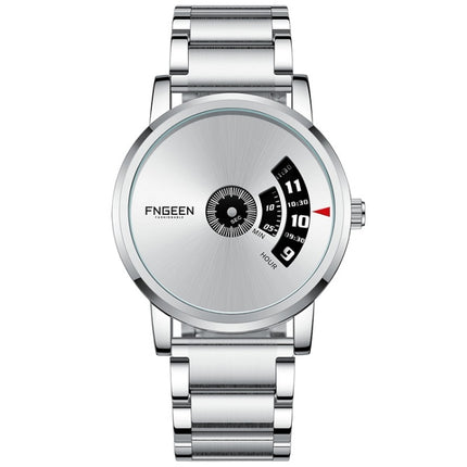 FNGEEN S230 Men Non-Pointer Quartz Watch(White Steel White Surface)-garmade.com