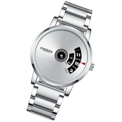 FNGEEN S230 Men Non-Pointer Quartz Watch(White Steel White Surface)-garmade.com