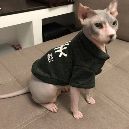 Autumn Winter Pet Clothes Pet Vest Fishbone Hoodie for Puppy Dog, Size:XL(Grey)-garmade.com