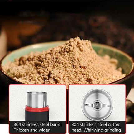 Electric Small Grinder Household Seasoning Miscellaneous Grains Chinese Medicine Coffee Grinder 220V EU Plug (Black)-garmade.com