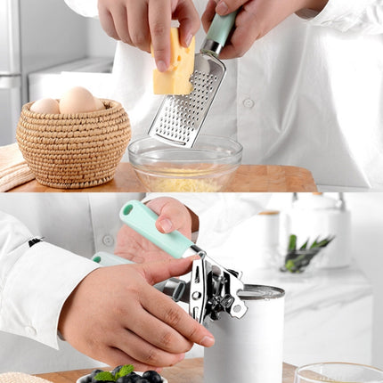 9 in 1 Plastic Handle Stainless Steel Kitchen Utensils Household Gadget Set(Cyan)-garmade.com