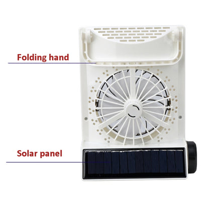 Four-In-One Solar Fan With Lamp Flashlight Function,CN Plug(Blue)-garmade.com