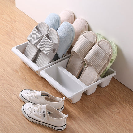 2 PCS Multifunctional Household Living Room Shoe Rack Vertical Storage Shoe Tray(Gray)-garmade.com