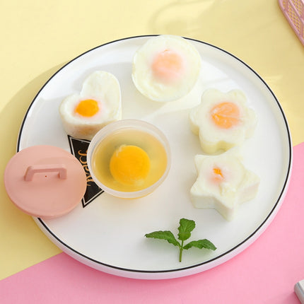 4 in 1 Poached Egg Mold Set Household Poached Egg Egg Cup Egg Steamer with Oil Brush(Green)-garmade.com