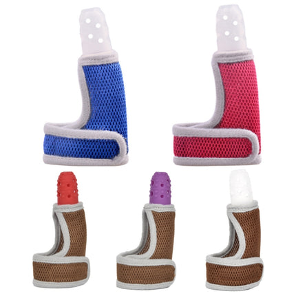 ZT001 Baby Silicone Molar Finger Cots Children Anti-Bite Hand Breathable Thumb Cots Teether Maternal And Baby Products(Coffee Color-Red)-garmade.com