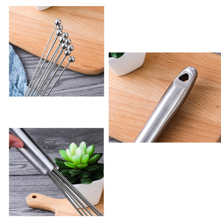 2 PCS Manual Whisk Stainless Steel Glass Bead Egg Whisk Kitchen Household Hand-Held Baking Tools Type A 10 Inch-garmade.com