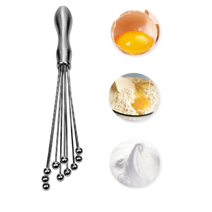 2 PCS Manual Whisk Stainless Steel Glass Bead Egg Whisk Kitchen Household Hand-Held Baking Tools Type B 12 Inch-garmade.com