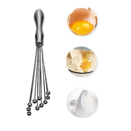 2 PCS Manual Whisk Stainless Steel Glass Bead Egg Whisk Kitchen Household Hand-Held Baking Tools Type B 10 Inch-garmade.com