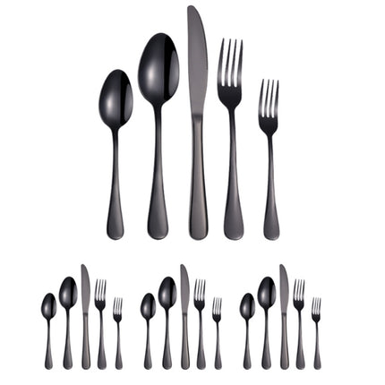 20 in 1 Stainless Steel Cutlery Steak Cutlery Set, Specification: Black-garmade.com