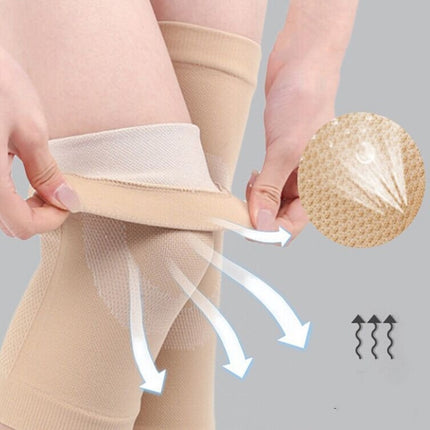 2 Pairs Thin Nylon Stockings Joint Warmth Sports Knee Pads, Specification: M (Black)-garmade.com