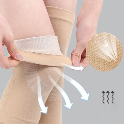 2 Pairs Thin Nylon Stockings Joint Warmth Sports Knee Pads, Specification: XL (Gray)-garmade.com