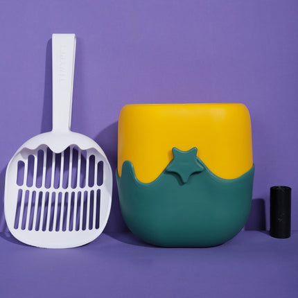 Tinypet Ice Cream Cat Litter Shovel Hangable Shoveling Cat Cleaning Supplies(Yellow+Green)-garmade.com