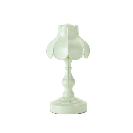 Retro Charging Table Lamp Bedroom Bed LED Eye Protection Light(LD05 Lotus Light Green)-garmade.com