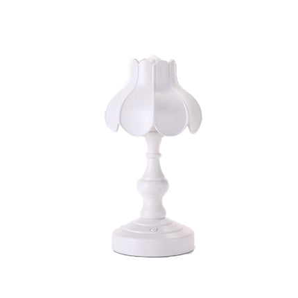 Retro Charging Table Lamp Bedroom Bed LED Eye Protection Light(LD05 Lotus White)-garmade.com