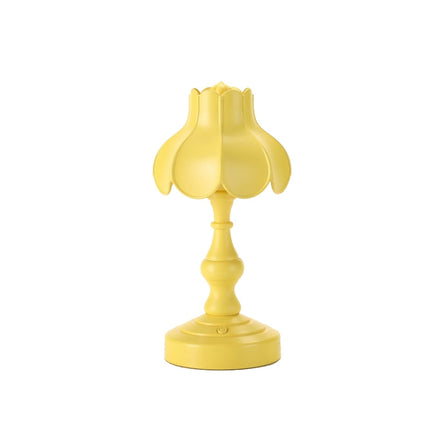 Retro Charging Table Lamp Bedroom Bed LED Eye Protection Light(LD05 Lotus Yellow)-garmade.com