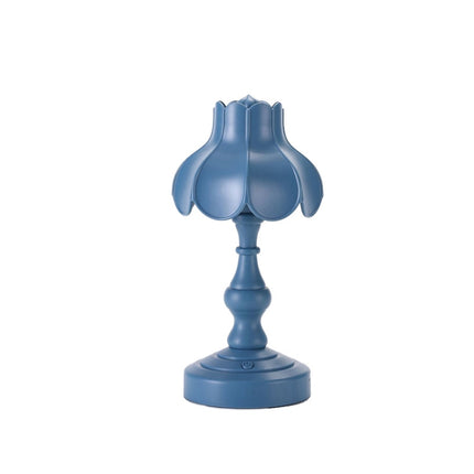 Retro Charging Table Lamp Bedroom Bed LED Eye Protection Light(LD05 Lotus Gray Blue)-garmade.com