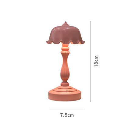 Retro Charging Table Lamp Bedroom Bed LED Eye Protection Light(LD04 Flower Hat Yellow)-garmade.com