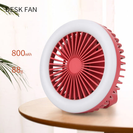 6355 Mini Carabiner Folding Fan Night Light(Red)-garmade.com