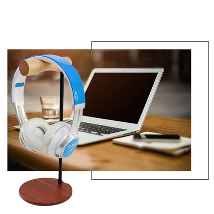 Creative Metal Rod Wooden Head-mounted Headphone Stand Display Holder, Colour: Double-sided White Metal Rod-garmade.com