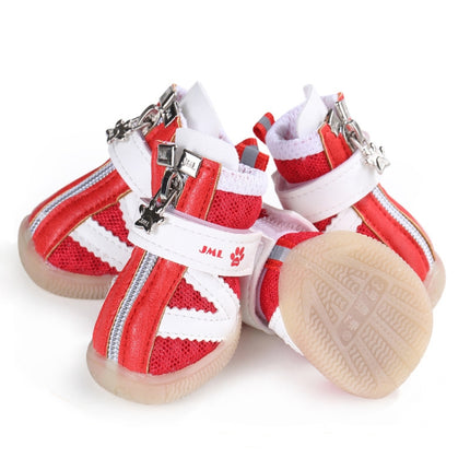 JML Pet Sports Shoes Non-Slip Wear-Resistant Comfortable Breathable Dog Shoes, Size: 3(Red)-garmade.com