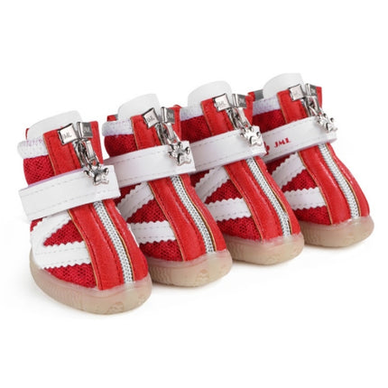 JML Pet Sports Shoes Non-Slip Wear-Resistant Comfortable Breathable Dog Shoes, Size: 3(Red)-garmade.com