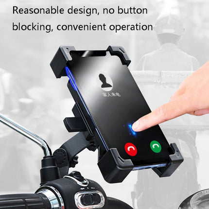 WHEEL UP Bicycle Automatic Bracket Motorcycle Mobile Phone Bicycle Navigation Rack(Upgrade-Rearview Mirror)-garmade.com
