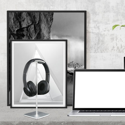 D6 Headset Aluminum Alloy Earphone Holder Internet Cafe Computer Headphone Hanger Display Shelf(Black)-garmade.com