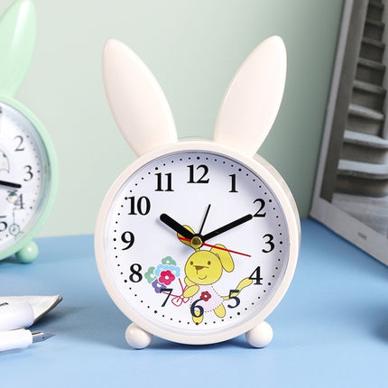 2 PCS Simple Cartoon Rabbit Alarm Clock Ornaments Bedroom Decoration Bedside Mute Sweeping Small Alarm Clock, Color And Style Random Deilvery-garmade.com
