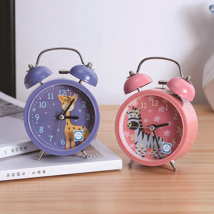 Cartoon Alarm Clock Ringing At The Bedside Of Students Metal Alarm Clock With Night Light, Color Random Deilvery-garmade.com
