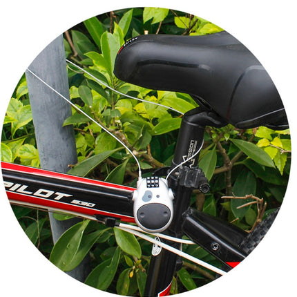 Portable Bicycle Motorcycle Anti-Theft Lock Telescopic Wire Lock Cartoon Cow Password Lock(Silver)-garmade.com