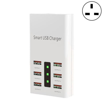 30W 2A Multi-Function 6-Port Charging Socket Universal Smart Phone And Tablet USB Charger(UK Plug)-garmade.com