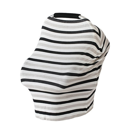 Multifunctional Cotton Nursing Towel Safety Seat Cushion Stroller Cover(Three-color Stripes)-garmade.com