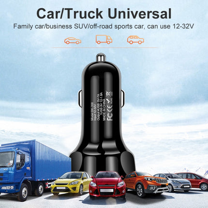 BK-358 3A QC3.0 4USB Car Charger One For Four Mobile Phone Car Charger(Black)-garmade.com