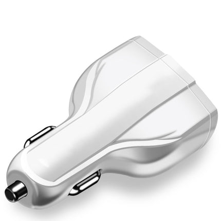 2 PCS QC3.0 Fast Charge Car Charger 3.5A Dual USB With Type-C Interface Output Car Charger(White)-garmade.com