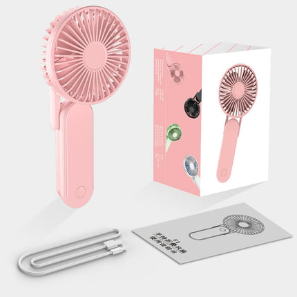 F1 USB Portable Lazy Hanging Neck Fan Mini Folding Handheld Fan(Pink)-garmade.com