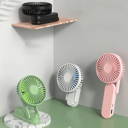 F1 USB Portable Lazy Hanging Neck Fan Mini Folding Handheld Fan(Pink)-garmade.com