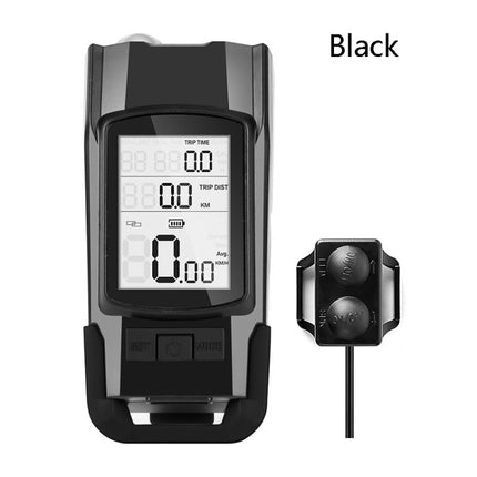 3 In 1 Wireless Bicycle Code Meter Lamp Strong Light Front Light, Colour: Black-garmade.com