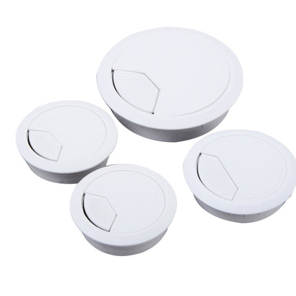 20 PCS ABS Plastic Round Cable Box Computer Desk Cable Hole Cover, Specification: 50mm (White)-garmade.com
