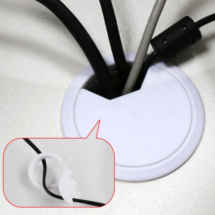 20 PCS ABS Plastic Round Cable Box Computer Desk Cable Hole Cover, Specification: 60mm (White)-garmade.com