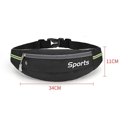 Sports Waist Bag Running Equipment Lightweight Large-Capacity Water-Repellent Breathable Outdoor Bag, Size: 7 inch(Black)-garmade.com