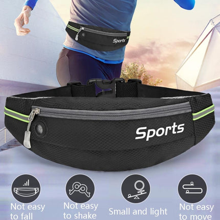 Sports Waist Bag Running Equipment Lightweight Large-Capacity Water-Repellent Breathable Outdoor Bag, Size: 7 inch(Black)-garmade.com
