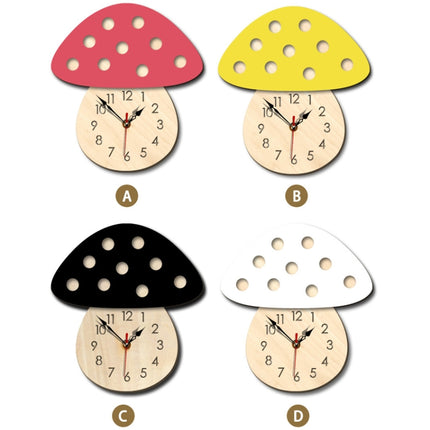 Kindergarten Cartoon Mute Wall Clock Creative Children Colorful Mushroom Decorative Clock(White)-garmade.com