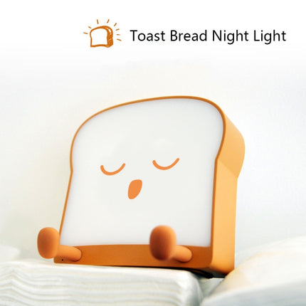 F-L-01 Toast Bread Night Light With Mobile Phone Holder Children Bedroom Timing Sleep Light(Gluttonous)-garmade.com