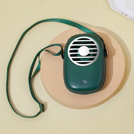 WX616 Mini Hanging Neck Fan USB Student Office Handheld Fan(Green)-garmade.com