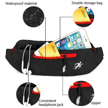 Marathon Exercise Gym Waist Bag Lightweight Waterproof Night Running Multifunctional Equipment Bag, Size: 8 inches(Red)-garmade.com