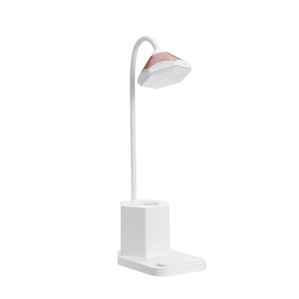 QB-1 Multifunctional Pencil Table Lamp USB Eye Protection Learning Bedside Reading Table Lamp(White)-garmade.com