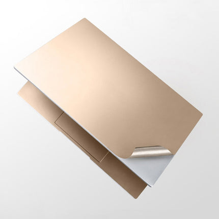 JRC 4 In 1 0.2mm Metal Texture Upper Cover Film + Bottom Cover Film + Full-Support Film + Touchpad Film Laptop Body Protective Film Sticker Set For Huawei Matebook D 14 inch (Champagne Gold)-garmade.com